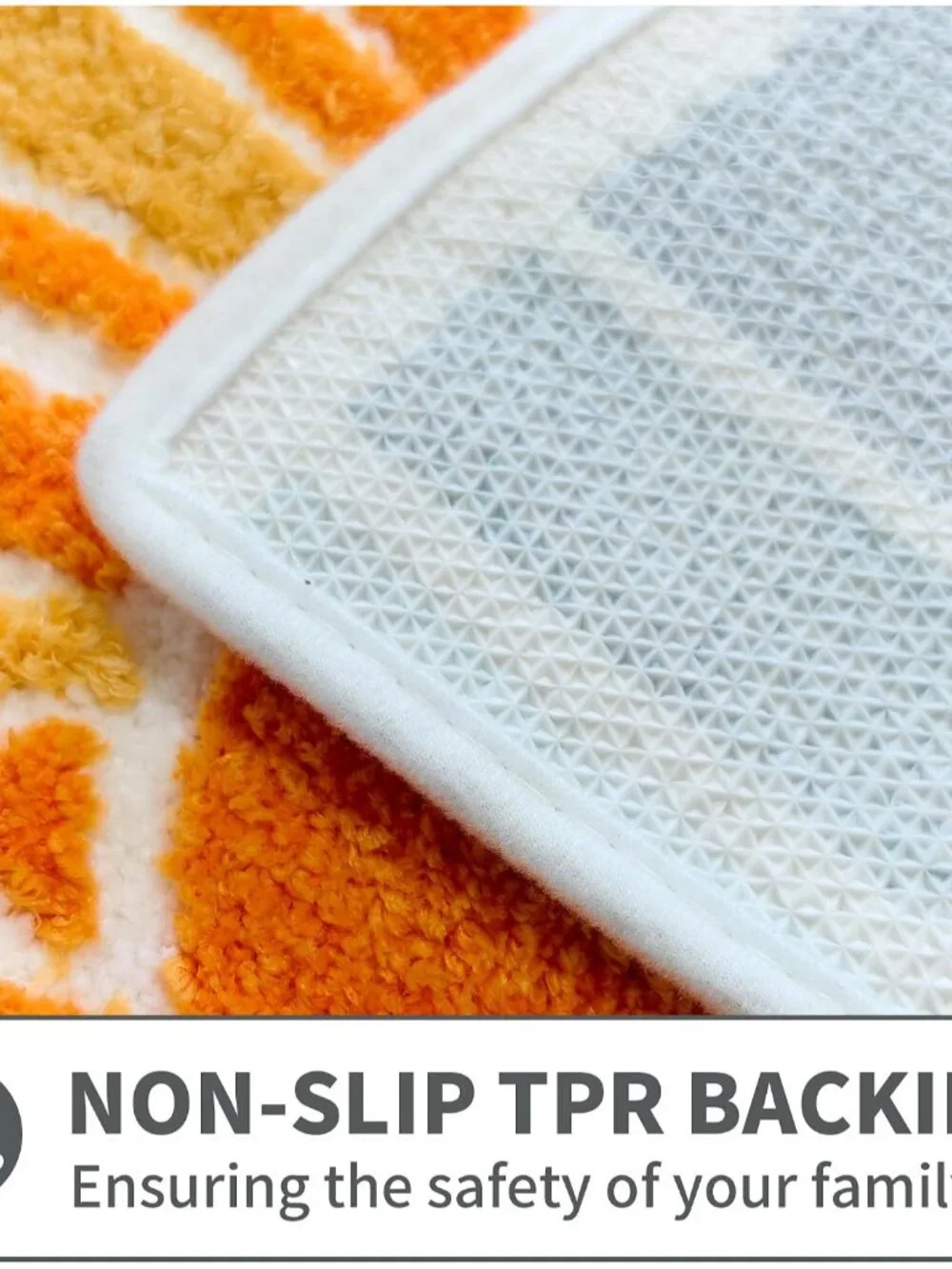 Boho Sun Bath Rug, Half Circle Bath Mat, Soft Plush Fluffy Absorbent Quick Dry S